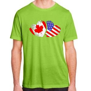 American Canadian Heart Valentines Day Giftc Adult ChromaSoft Performance T-Shirt