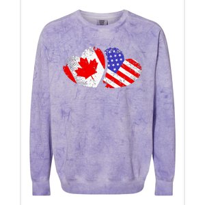 American Canadian Heart Valentines Day Giftc Colorblast Crewneck Sweatshirt