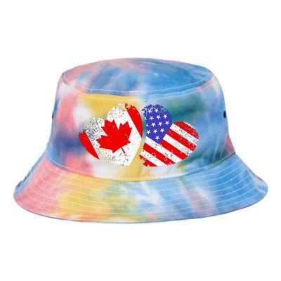 American Canadian Heart Valentines Day Giftc Tie Dye Newport Bucket Hat