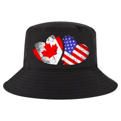 American Canadian Heart Valentines Day Giftc Cool Comfort Performance Bucket Hat