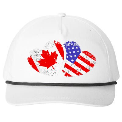 American Canadian Heart Valentines Day Giftc Snapback Five-Panel Rope Hat