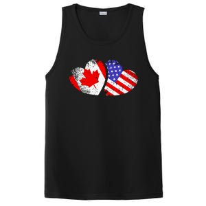 American Canadian Heart Valentines Day Giftc PosiCharge Competitor Tank