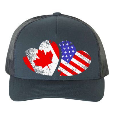 American Canadian Heart Valentines Day Giftc Yupoong Adult 5-Panel Trucker Hat