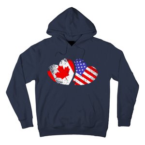 American Canadian Heart Valentines Day Giftc Hoodie