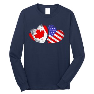 American Canadian Heart Valentines Day Giftc Long Sleeve Shirt