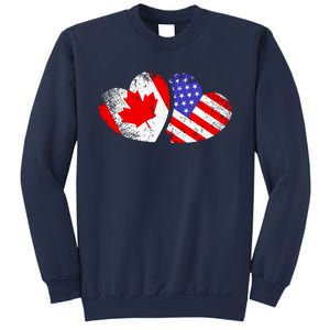 American Canadian Heart Valentines Day Giftc Sweatshirt