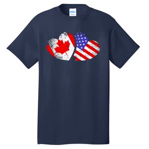 American Canadian Heart Valentines Day Giftc Tall T-Shirt