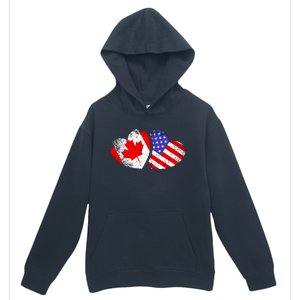 American Canadian Heart Valentines Day Giftc Urban Pullover Hoodie