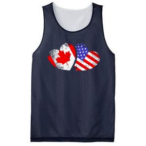 American Canadian Heart Valentines Day Giftc Mesh Reversible Basketball Jersey Tank