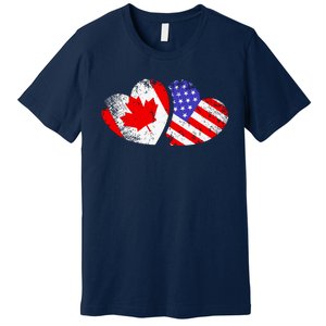 American Canadian Heart Valentines Day Giftc Premium T-Shirt