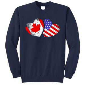 American Canadian Heart Valentines Day Giftc Tall Sweatshirt