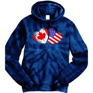 American Canadian Heart Valentines Day Giftc Tie Dye Hoodie