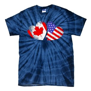 American Canadian Heart Valentines Day Giftc Tie-Dye T-Shirt