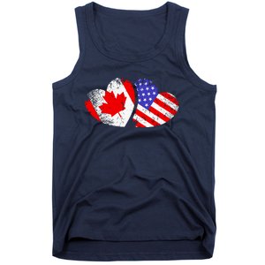 American Canadian Heart Valentines Day Giftc Tank Top