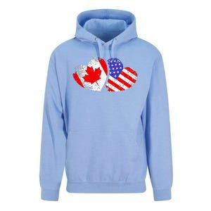 American Canadian Heart Valentines Day Giftc Unisex Surf Hoodie