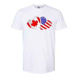 American Canadian Heart Valentines Day Giftc Softstyle CVC T-Shirt