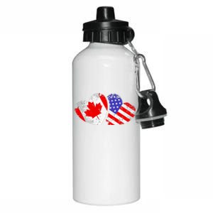 American Canadian Heart Valentines Day Giftc Aluminum Water Bottle