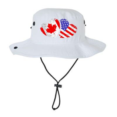 American Canadian Heart Valentines Day Giftc Legacy Cool Fit Booney Bucket Hat