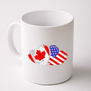 American Canadian Heart Valentines Day Giftc Coffee Mug