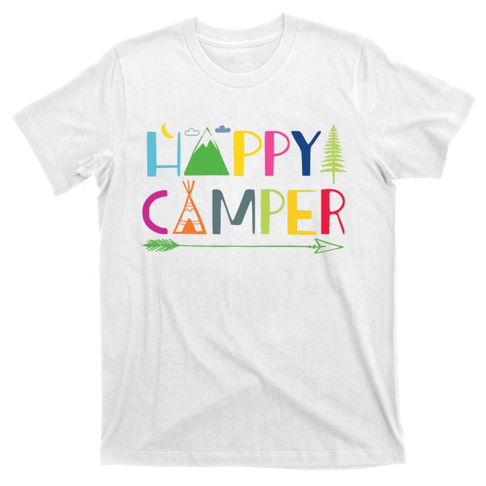 Arrow Camper Happy Summer Camp Camping Gift Women T-Shirt