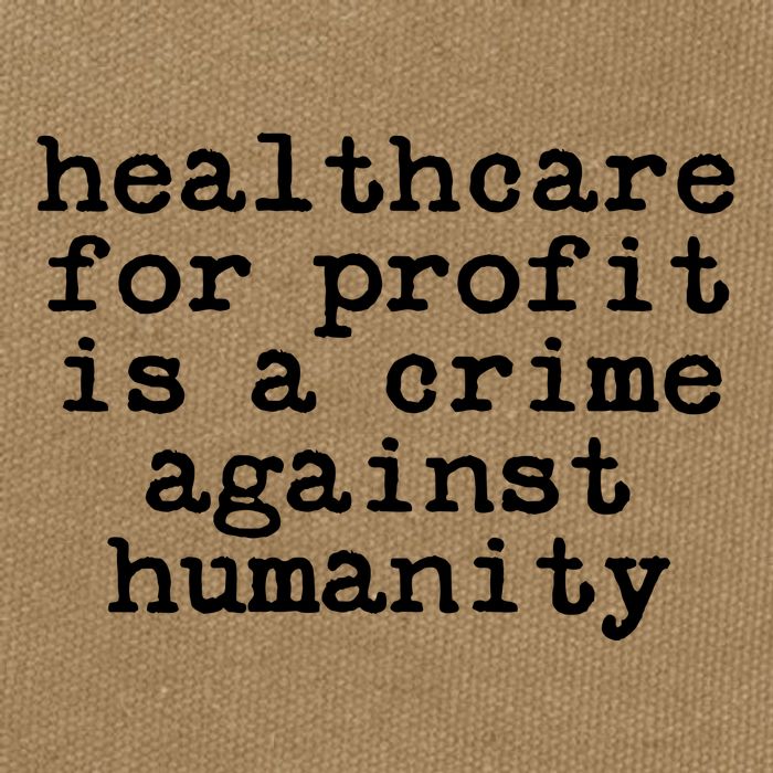 Anti Capitalist  Healthcare For Profit Is A Crime Cotton Canvas Backpack