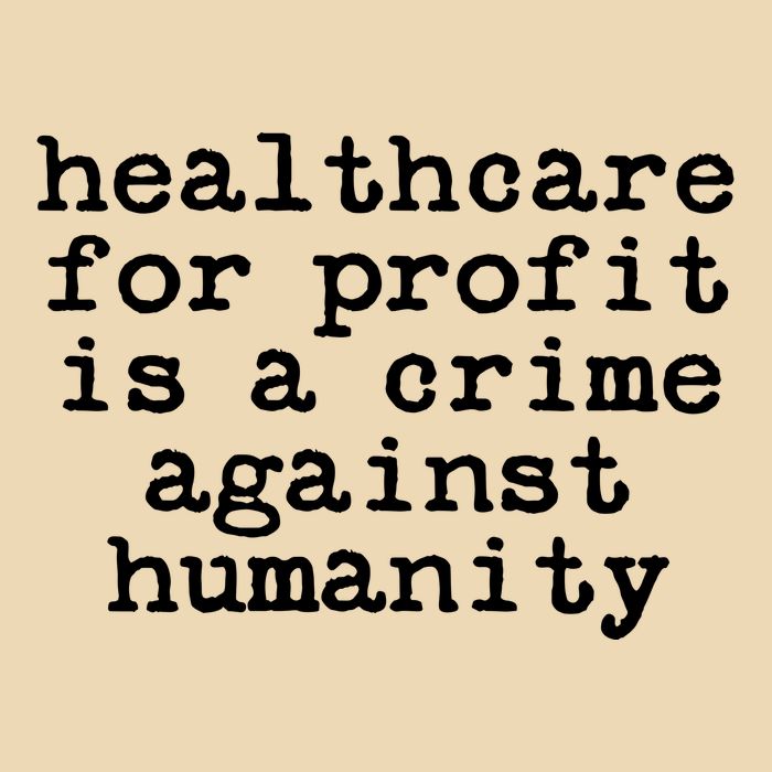 Anti Capitalist  Healthcare For Profit Is A Crime Bag