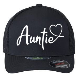 Auntie Cute Heart Logo Flexfit Unipanel Trucker Cap