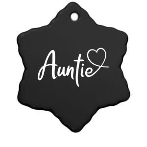 Auntie Cute Heart Logo Ceramic Star Ornament