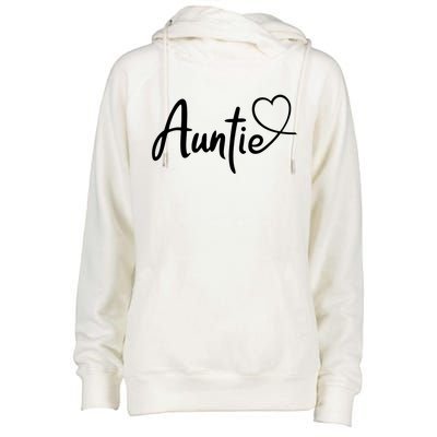 Auntie Cute Heart Logo Womens Funnel Neck Pullover Hood