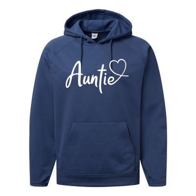 Auntie Cute Heart Logo Performance Fleece Hoodie