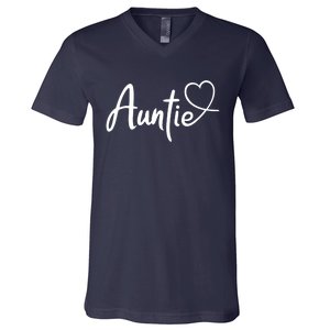 Auntie Cute Heart Logo V-Neck T-Shirt