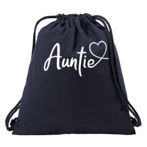 Auntie Cute Heart Logo Drawstring Bag