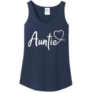 Auntie Cute Heart Logo Ladies Essential Tank