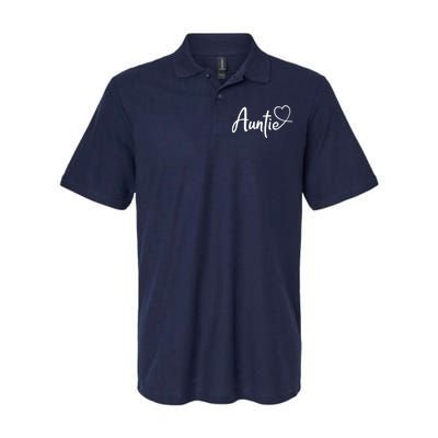 Auntie Cute Heart Logo Softstyle Adult Sport Polo