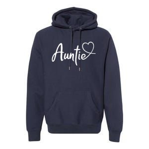 Auntie Cute Heart Logo Premium Hoodie