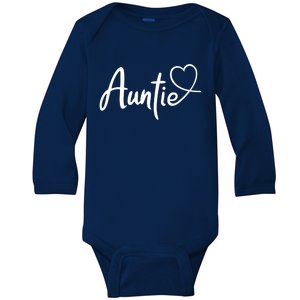 Auntie Cute Heart Logo Baby Long Sleeve Bodysuit