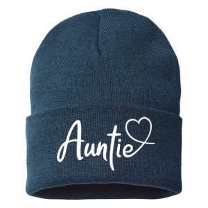 Auntie Cute Heart Logo Sustainable Knit Beanie