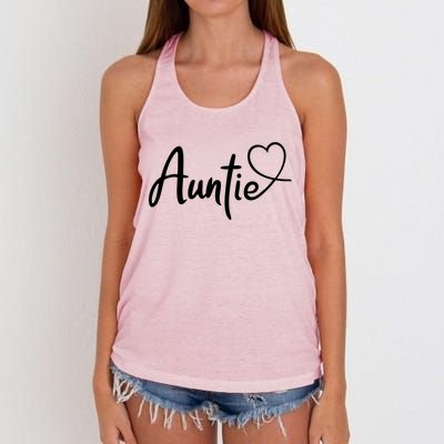 Auntie Cute Heart Logo Women's Knotted Racerback Tank