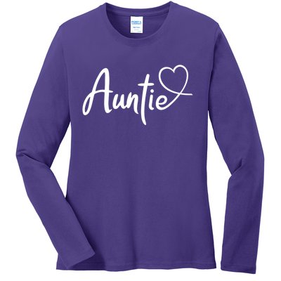 Auntie Cute Heart Logo Ladies Long Sleeve Shirt