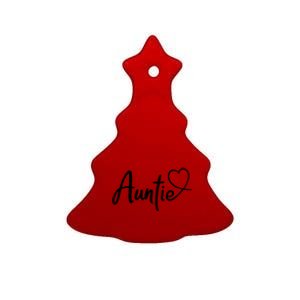 Auntie Cute Heart Logo Ceramic Tree Ornament