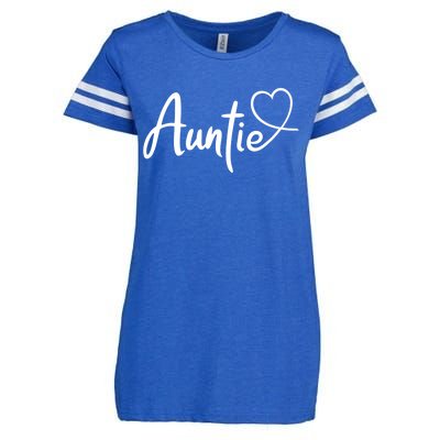 Auntie Cute Heart Logo Enza Ladies Jersey Football T-Shirt