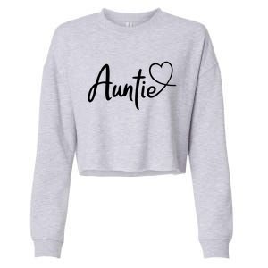 Auntie Cute Heart Logo Cropped Pullover Crew