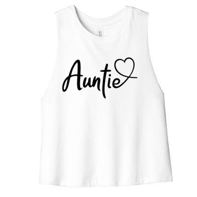 Auntie Cute Heart Logo Women's Racerback Cropped Tank