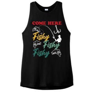 Angler Come Here Fischi Fischi Fischi Funny Fishing Gift Ladies PosiCharge Tri-Blend Wicking Tank