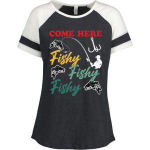 Angler Come Here Fischi Fischi Fischi Funny Fishing Gift Enza Ladies Jersey Colorblock Tee