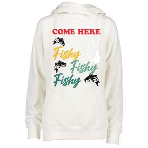 Angler Come Here Fischi Fischi Fischi Funny Fishing Gift Womens Funnel Neck Pullover Hood