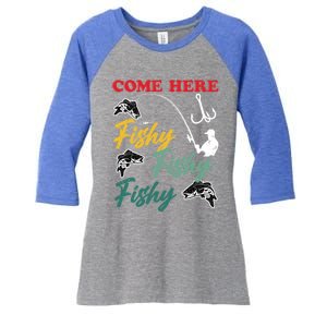 Angler Come Here Fischi Fischi Fischi Funny Fishing Gift Women's Tri-Blend 3/4-Sleeve Raglan Shirt