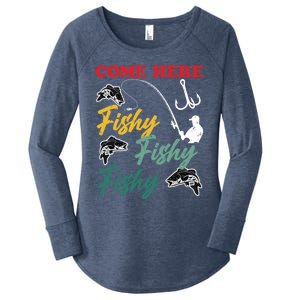 Angler Come Here Fischi Fischi Fischi Funny Fishing Gift Women's Perfect Tri Tunic Long Sleeve Shirt