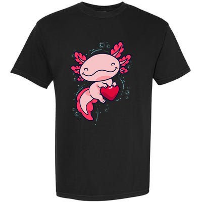 Axolotl Cute Heart Garment-Dyed Heavyweight T-Shirt