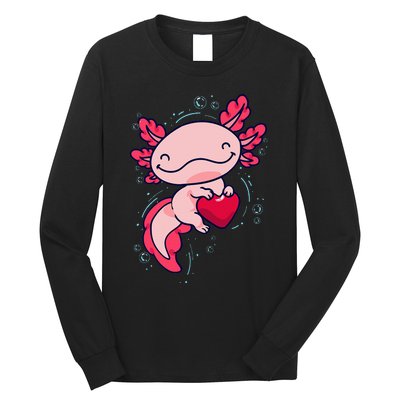 Axolotl Cute Heart Long Sleeve Shirt